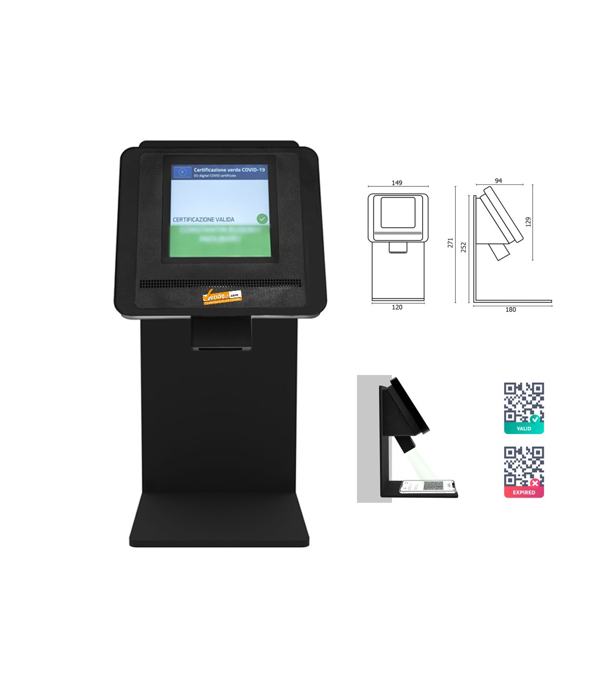 PORTA DISPENSER DA PAVIMENTO IN METALLO CORNICE FORMATO A4 PORTA COMUNICAZIONI