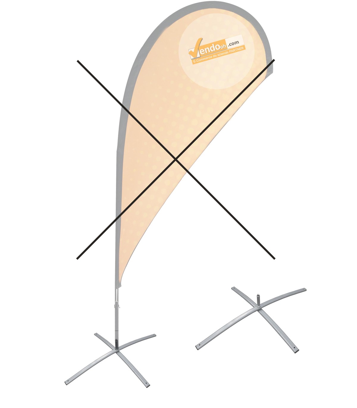 BASE A X A CROCE PESANTE ESCLUSIVAMENTE NOSTRI ESPOSITORI A BANDIERA LINEA ECO