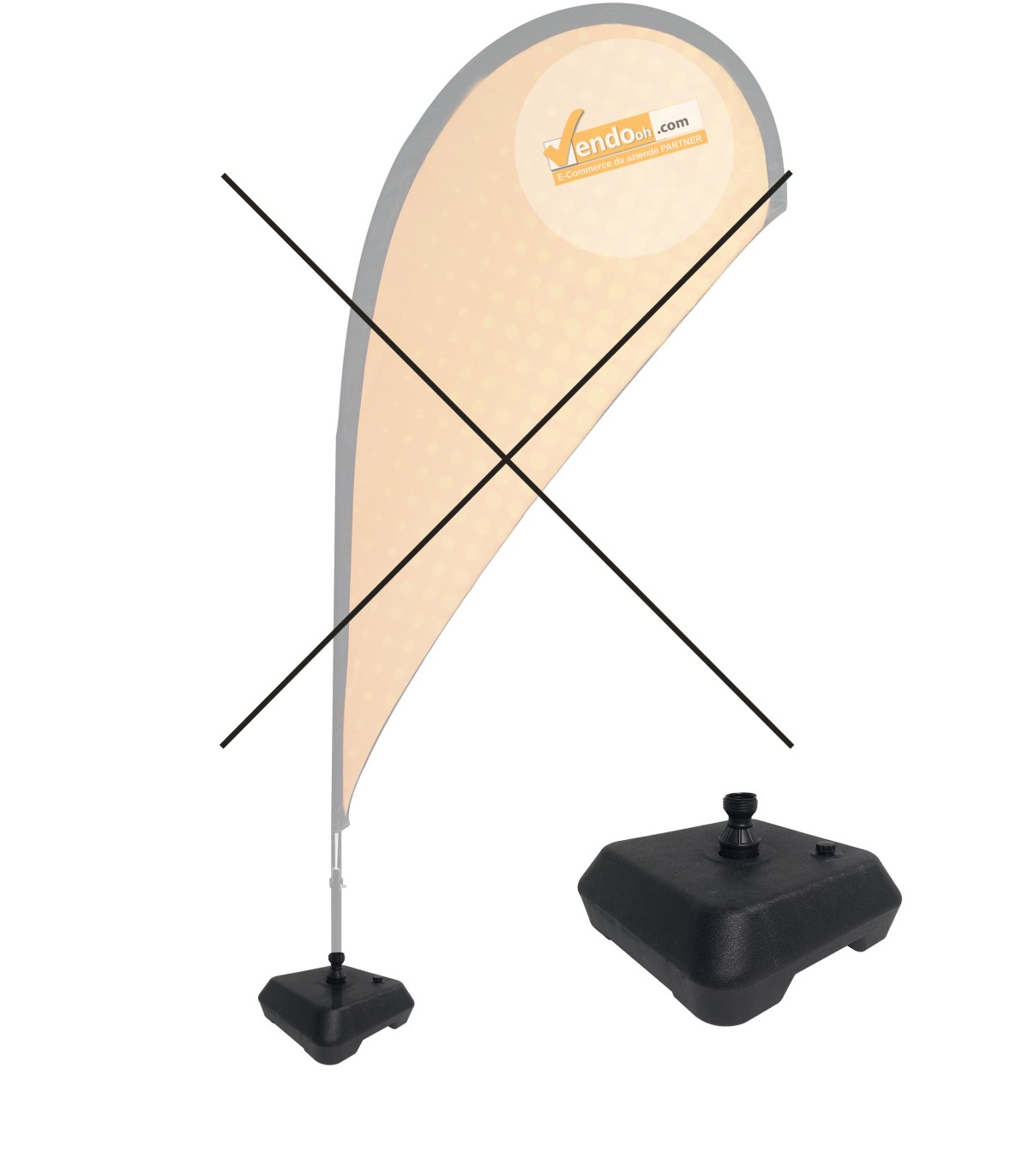 BASE ZAVORRABILE A TANICA ESCLUSIVAMENTE NOSTRI ESPOSITORI A BANDIERA LINEA ECO