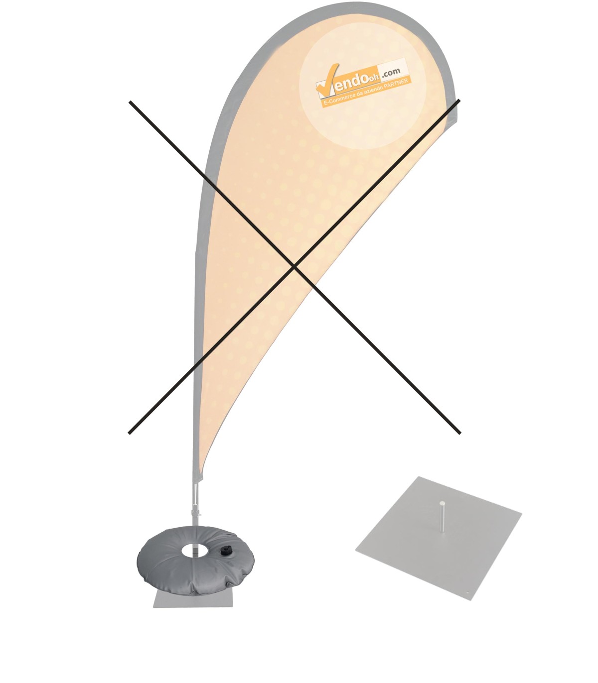 ZAVORRA A CIAMBELLA CONTRAPPESO PER ESPOSITORI A BANDIERA LINEA ECO E DELUXE