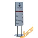 TOTEM PUBBLICITARIO ESPOSITORE DA TERRA BIFACCIALE PORTA INDICAZIONI COMUNICARE