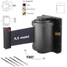 ATTACCO CON NASTRO NERO DA PARETE ORIENTABILE TESTINA GIREVOLE PER COLONNINE