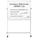 LAVAGNA MAGNETICA 120x90 CM DOPPIO LATO SCRIVIBILE CON RUOTE DA UFFICIO SCUOLA