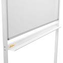 DETTAGLIO PORTA OGGETTI LAVAGNA MAGNETICA 120x90 CM DOPPIO LATO SCRIVIBILE CON RUOTE DA UFFICIO SCUOLA
