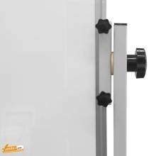 DETTAGLIO MANOPOLA LAVAGNA MAGNETICA 150x90 CM DOPPIO LATO SCRIVIBILE CARRELLATA DA UFFICIO SCUOLA