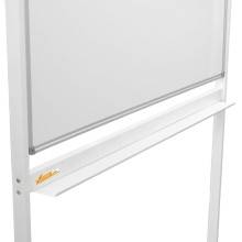 DETTAGLIO PORTA OGGETTI LAVAGNA DIDATTICA MAGNETICA 180x90 CM DOPPIA SUPERFICIE SCRIVIBILE CON ROTELLE 