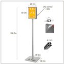 PIANTANA ESPOSITIVA BIFACCIALE IN METALLO CON 2 CORNICI FORMATO A4 DA PAVIMENTO