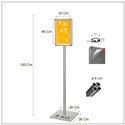 PIANTANA ESPOSITIVA MONOFACCIALE IN METALLO CON CORNICI FORMATO A3 DA PAVIMENTO