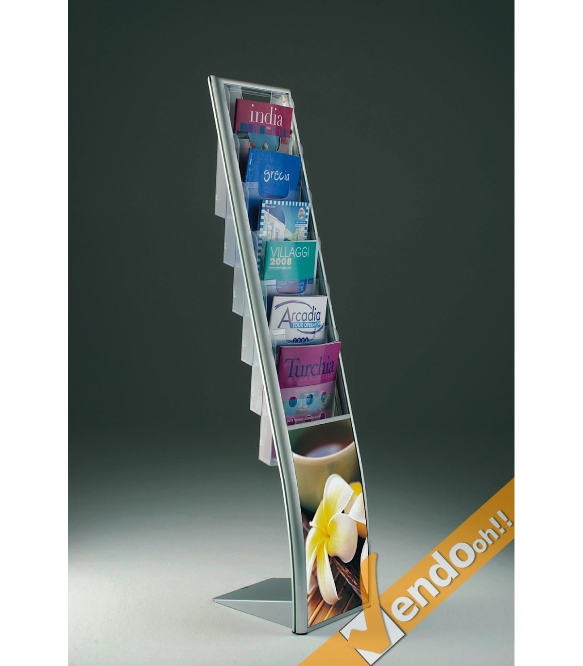 ESPOSITORE PORTA DEPLIANT RIVISTE A4 DA PAVIMENTO UFFICIO NEGOZIO AGENZIA STN04