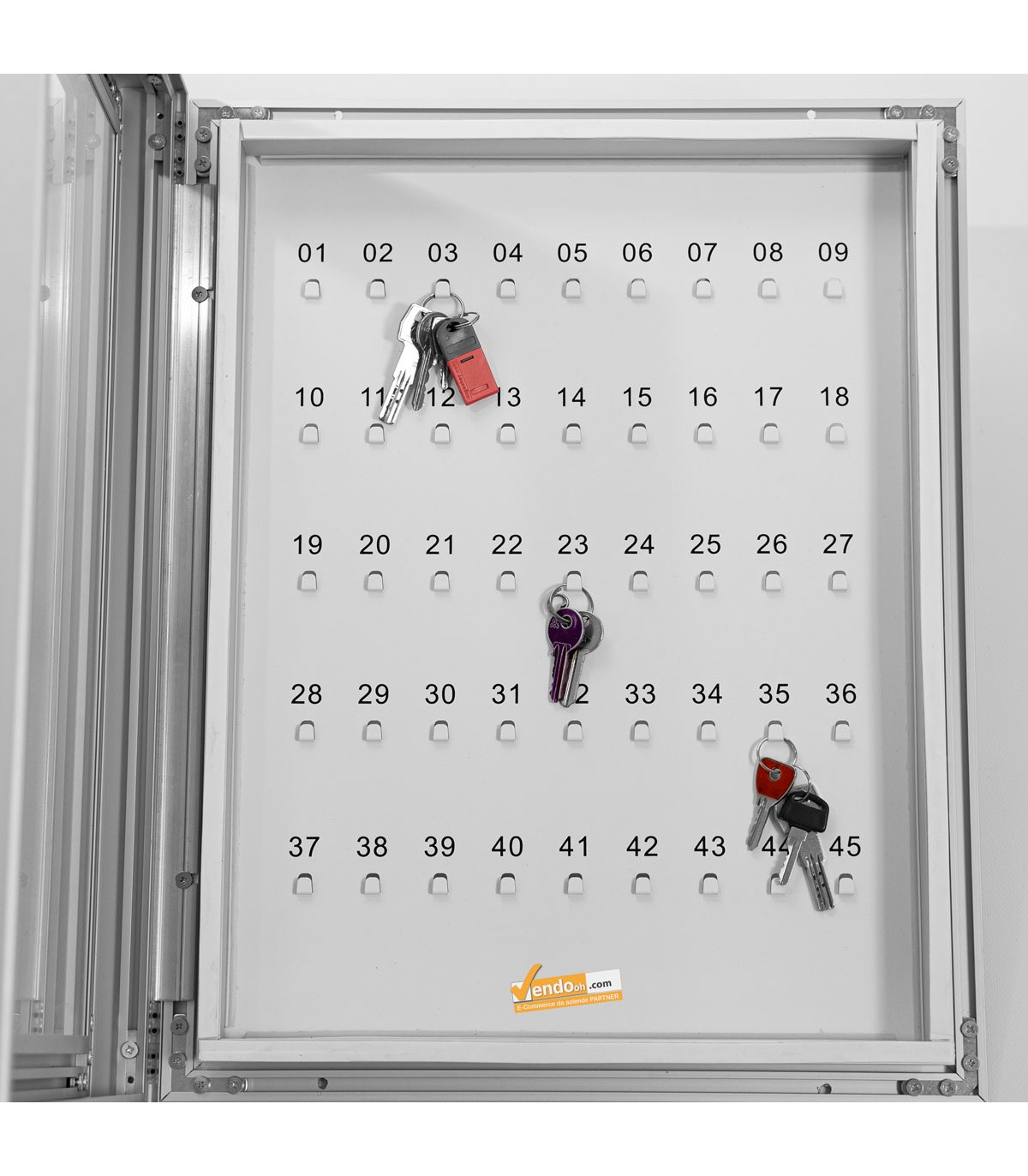 BACHECA APERTA PORTA CHIAVI CON SERRATURA 45 POSTI VERTICALE CHIAVI APPESE