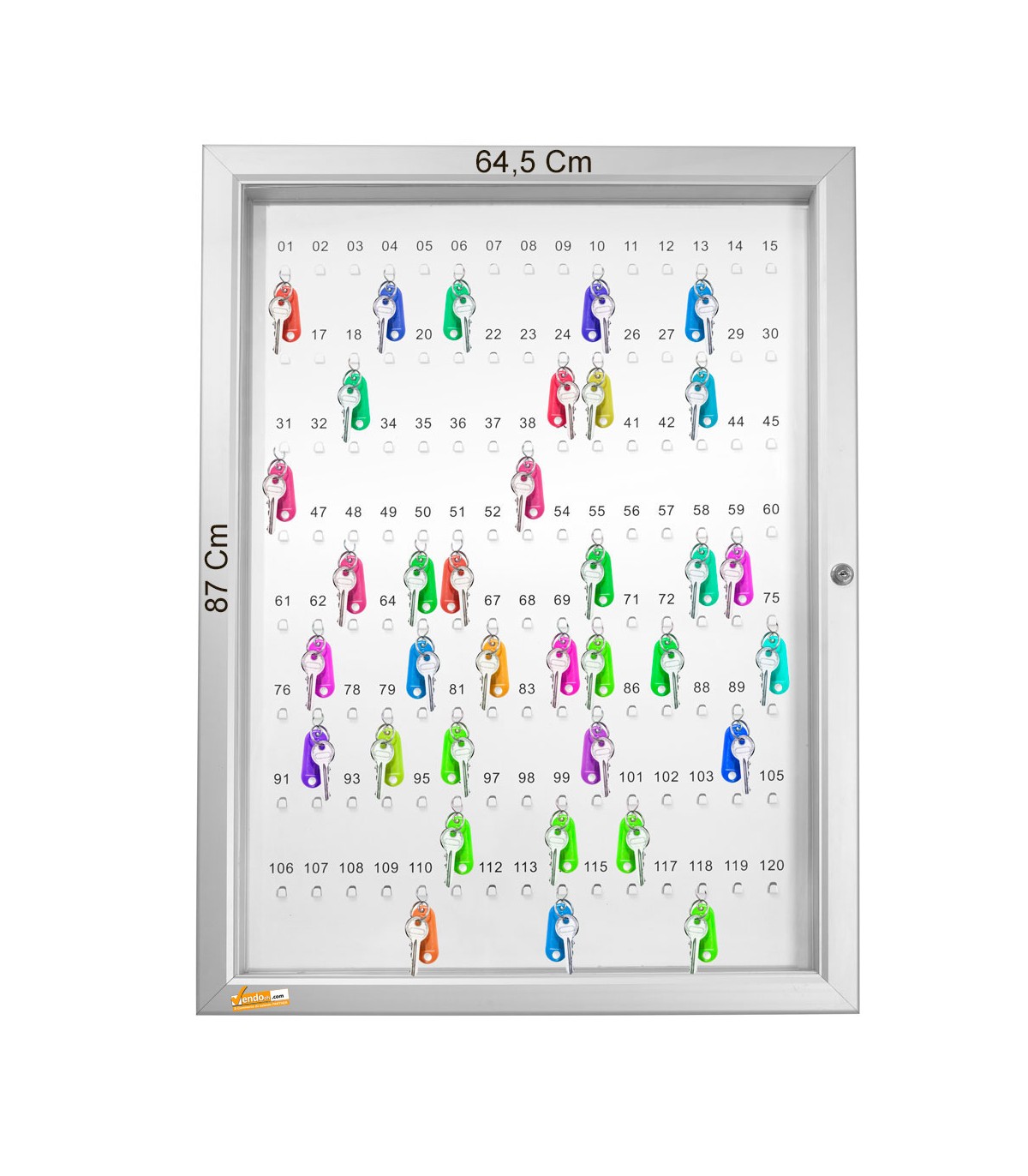 AMBIENTE E MISURE BACHECA PORTA CHIAVI CON SERRATURA 120 POSTI VERTICALE RISTORANTE BAR CHIESA