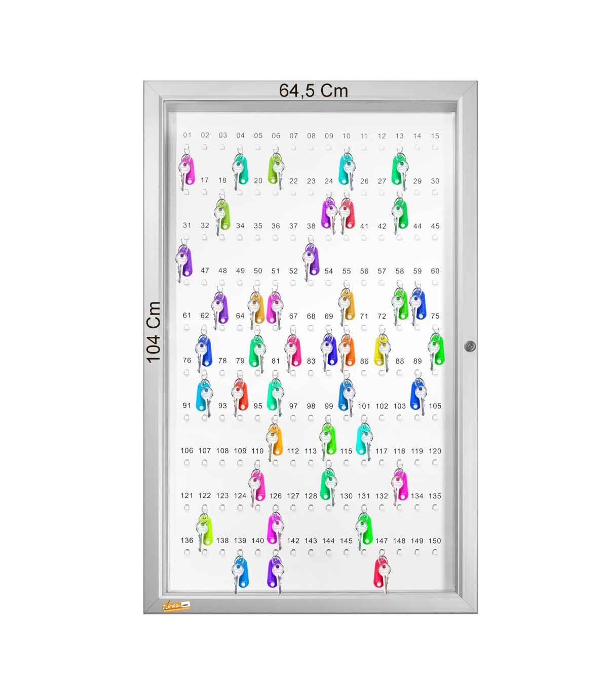 AMBIENTE E MISURE BACHECA PORTA CHIAVI CON SERRATURA 150 POSTI VERTICALE UFFICIO MUSEO LOCALE