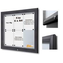 BACHECA ESPOSITORE PUBBLICITARIO PER ESTERNI APERTURA A RIBALTA VETRO TEMPRATO