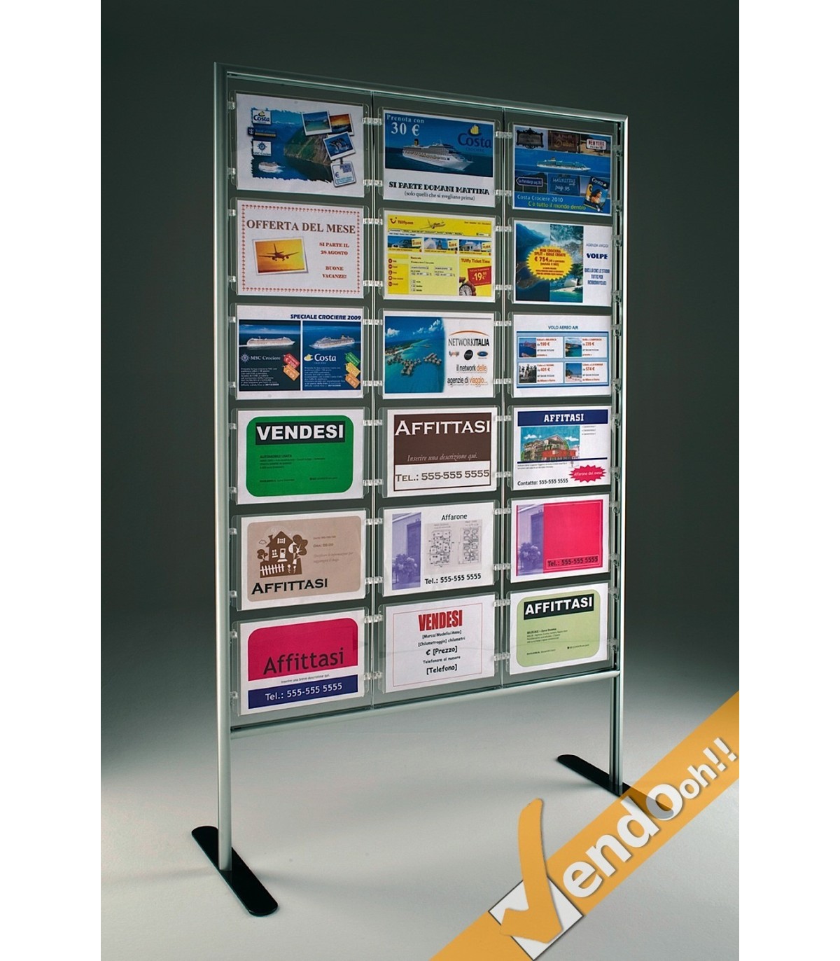 ESPOSITORE PORTA DEPLIANT FOGLI A4 PAVIMENTO UFFICIO NEGOZIO AGENZIA WHL100