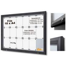 BACHECA ESPOSITORE PUBBLICITARIO PER ESTERNI APERTURA A RIBALTA VETRO TEMPRATO