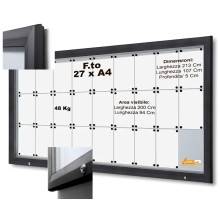 BACHECA ESPOSITORE PUBBLICITARIO PER ESTERNI APERTURA A RIBALTA VETRO TEMPRATO