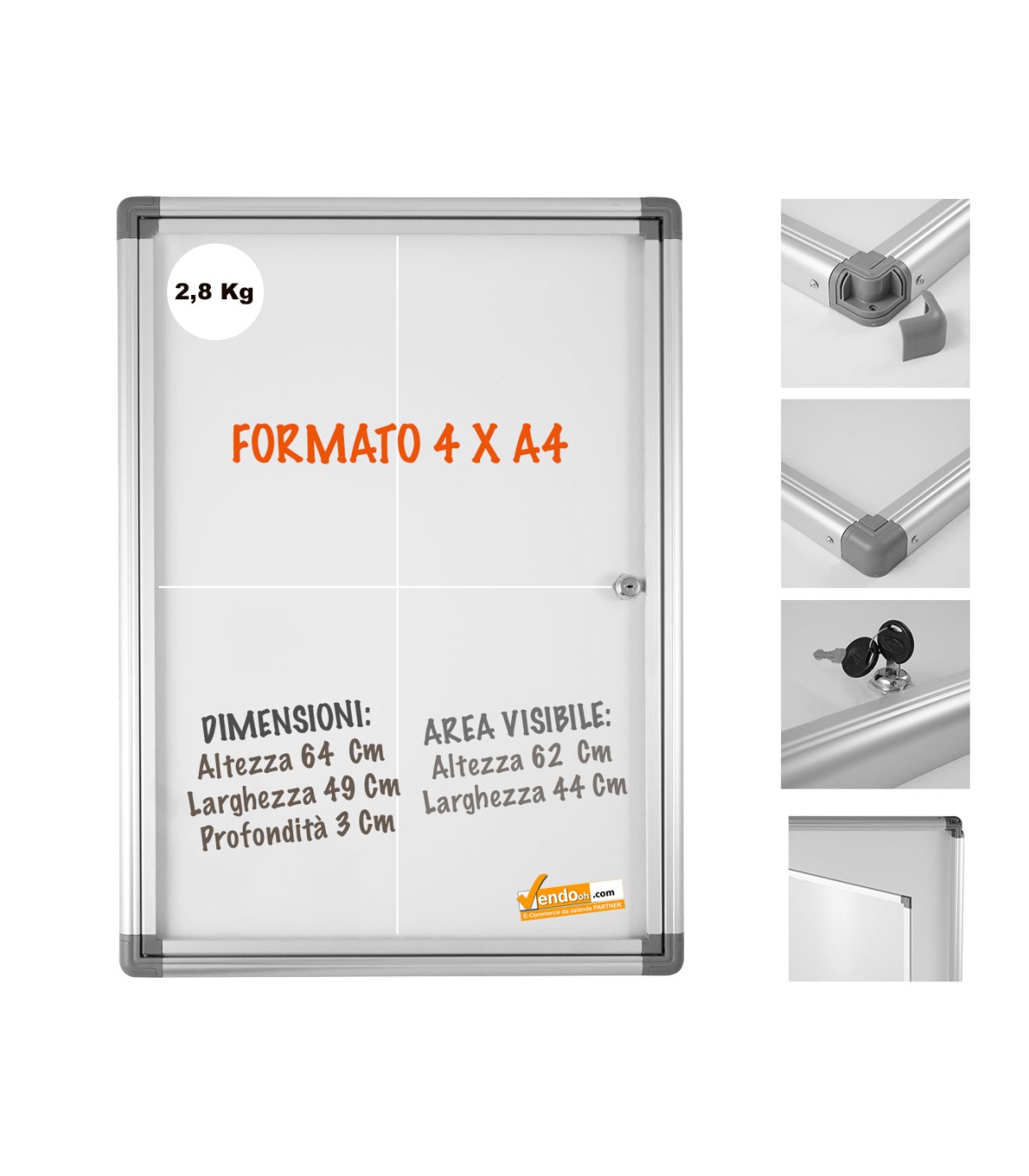 4XA4 BACHECA PORTA AVVISI PER INTERNO SCRIVIBILE VARI FORMATI COMPLETA DI MAGNETI