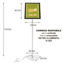 MISURE ESPOSITORE A LEGGIO RETROILLUMINATO A LED A3 VERTICALE ORIZZONTALE MENU CARTA