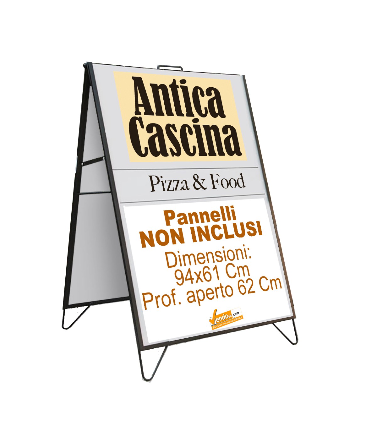 CAVALLETTO PUBBLICITARIO BIFACCIALE ESTERNO INTERNO MARCIAPIEDE GALLERIA 60X90