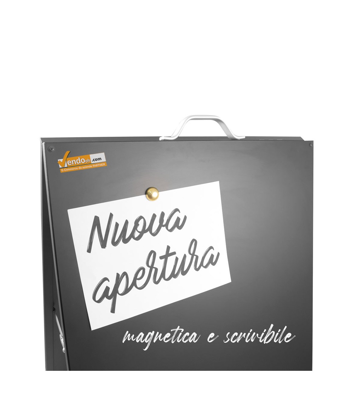 CAVALLETTO PUBBLICITARIO BIFACCIALE PANNELLI NERI MAGNETICI SCRIVIBILI 60X90