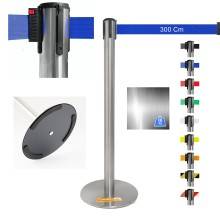 COLONNINA ACCIAIO A NASTRO TENDINASTRO FETTUCCIA TENDILINEA BASE ANTI INCIAMPO