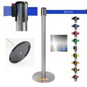 COLONNINA ACCIAIO A NASTRO BLU TENDINASTRO FETTUCCIA TENDILINEA BASE ANTI INCIAMPO