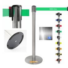 COLONNINA ACCIAIO A NASTRO VERDE TENDINASTRO FETTUCCIA TENDILINEA BASE ANTI INCIAMPO