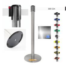 COLONNINA ACCIAIO A NASTRO TENDINASTRO FETTUCCIA TENDILINEA BASE ANTI INCIAMPO