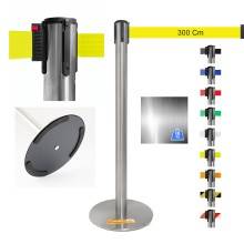 COLONNINA ACCIAIO A NASTRO TENDINASTRO FETTUCCIA TENDILINEA BASE ANTI INCIAMPO