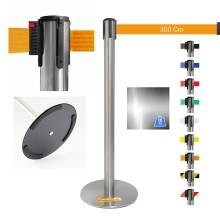 COLONNINA ACCIAIO A NASTRO TENDINASTRO FETTUCCIA TENDILINEA BASE ANTI INCIAMPO