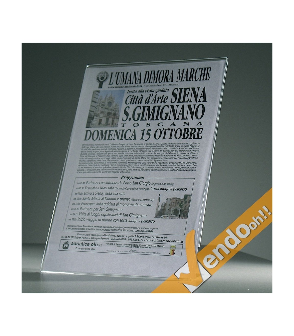 ESPOSITORE A4 PORTA AVVISI PORTA FOTO CON BASE TAVOLO UFFICIO SCRIVANIA PAB001