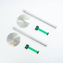 COLONNINA ACCIAIO SMONTATA E SCOMPOSTA A NASTRO TENDINASTRO FETTUCCIA TENDILINEA BASE ANTI INCIAMPO