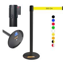 COLONNINA NERA NASTRO GIALLO TENDINASTRO FETTUCCIA TENDILINEA BASE PIATTA