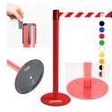 Colonnina rossa a nastro - vari colori - base piatta