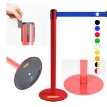 COLONNINA ROSSA A NASTRO MULTICOLORE SEGNA PERCORSO BASE PIATTA ANTI INCIAMPO