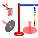COLONNINA ROSSA A NASTRO MULTICOLORE SEGNA PERCORSO BASE PIATTA ANTI INCIAMPO