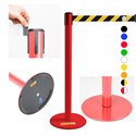 COLONNINA ROSSA A NASTRO MULTICOLORE SEGNA PERCORSO BASE PIATTA ANTI INCIAMPO