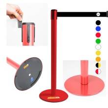COLONNINA ROSSA A NASTRO MULTICOLORE SEGNA PERCORSO BASE PIATTA ANTI INCIAMPO