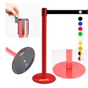 COLONNINA ROSSA A NASTRO MULTICOLORE SEGNA PERCORSO BASE PIATTA ANTI INCIAMPO