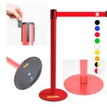 COLONNINA ROSSA A NASTRO MULTICOLORE SEGNA PERCORSO BASE PIATTA ANTI INCIAMPO