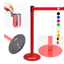 COLONNINA ROSSA A NASTRO MULTICOLORE SEGNA PERCORSO BASE PIATTA ANTI INCIAMPO