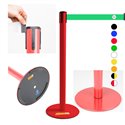 COLONNINA ROSSA A NASTRO MULTICOLORE SEGNA PERCORSO BASE PIATTA ANTI INCIAMPO