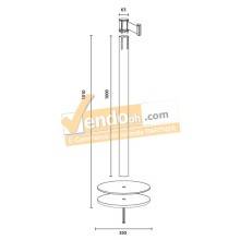 MISURE DISEGNO TECNICO COLONNINA SEGNA PERCORSO ROSSA A NASTRO TENDINASTRO FETTUCCIA TENDILINEA PIATTA