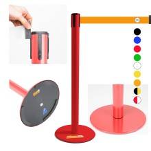 COLONNINA ROSSA A NASTRO MULTICOLORE SEGNA PERCORSO BASE PIATTA ANTI INCIAMPO