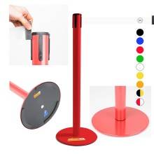 COLONNINA ROSSA A NASTRO MULTICOLORE SEGNA PERCORSO BASE PIATTA ANTI INCIAMPO