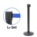 COLONNINA COLONNA NERA SEGNA PERCORSO PALINA PALETTO METALLO SEPARA CODA 5 METRI