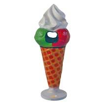 CONO GELATO GIAGANTE PER GELATERIE CON CESTO CESTINO PATTUMIERA PORTA RIFIUTI