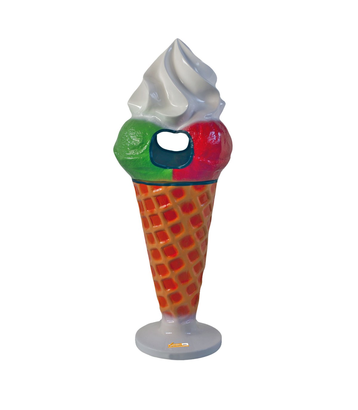 CONO GELATO GIAGANTE PER GELATERIE CON CESTO CESTINO PATTUMIERA PORTA RIFIUTI