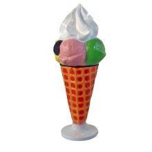 CONO GELATO GIAGANTE PER GELATERIE CON CESTO CESTINO PATTUMIERA PORTA RIFIUTI