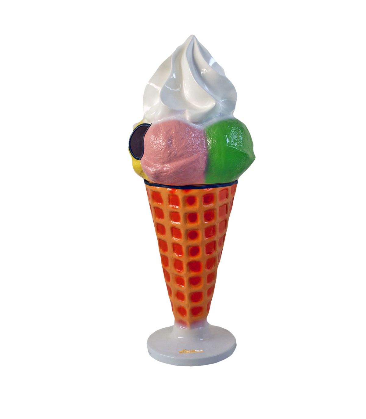 CONO GELATO GIAGANTE PER GELATERIE CON CESTO CESTINO PATTUMIERA PORTA RIFIUTI